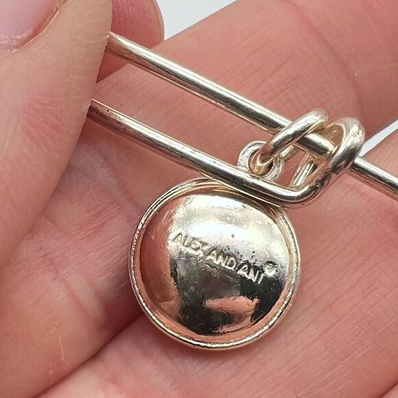 Alex And Ani Women's Expandable Red Crystal‎ Birthstone Silver Charm Bracelet - Picture 8 of 8